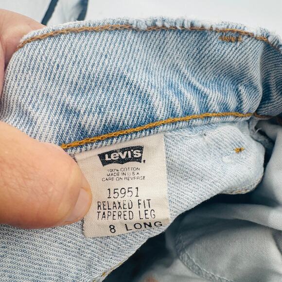 Vintage Levi’s Orange Tab High Rise Straight Leg Jeans 8 Long Light Wash - Picture 3 of 9